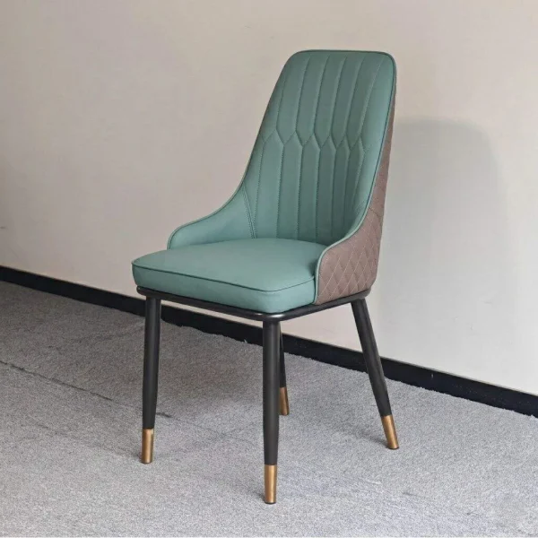 silla Verde oscuro con marron cuero PU