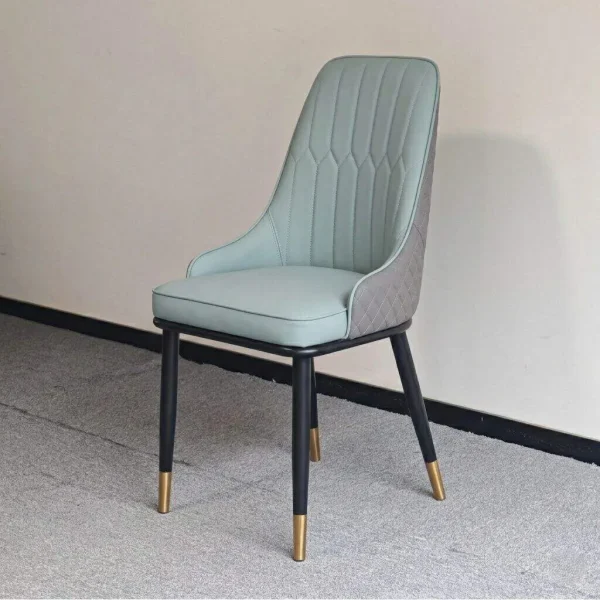 silla Azul Claro con Gris cuero PU